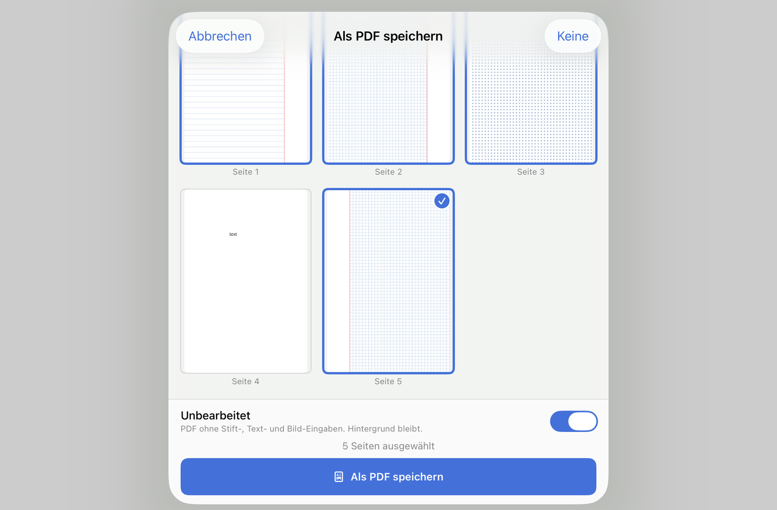 Teacher mode when exporting